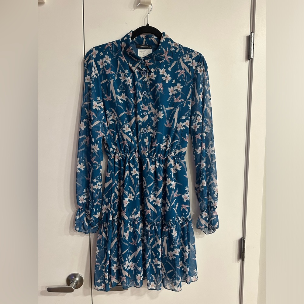 TRENDYOL TULLE FLOWER PRINT DRESS